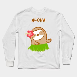 Aloha Hawaiian Sloth Long Sleeve T-Shirt